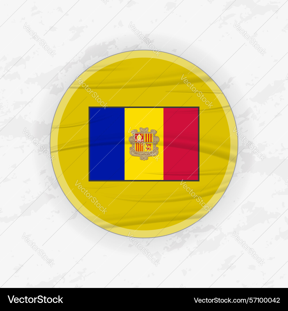 Andorran flag in a circular emblem design Vector Image