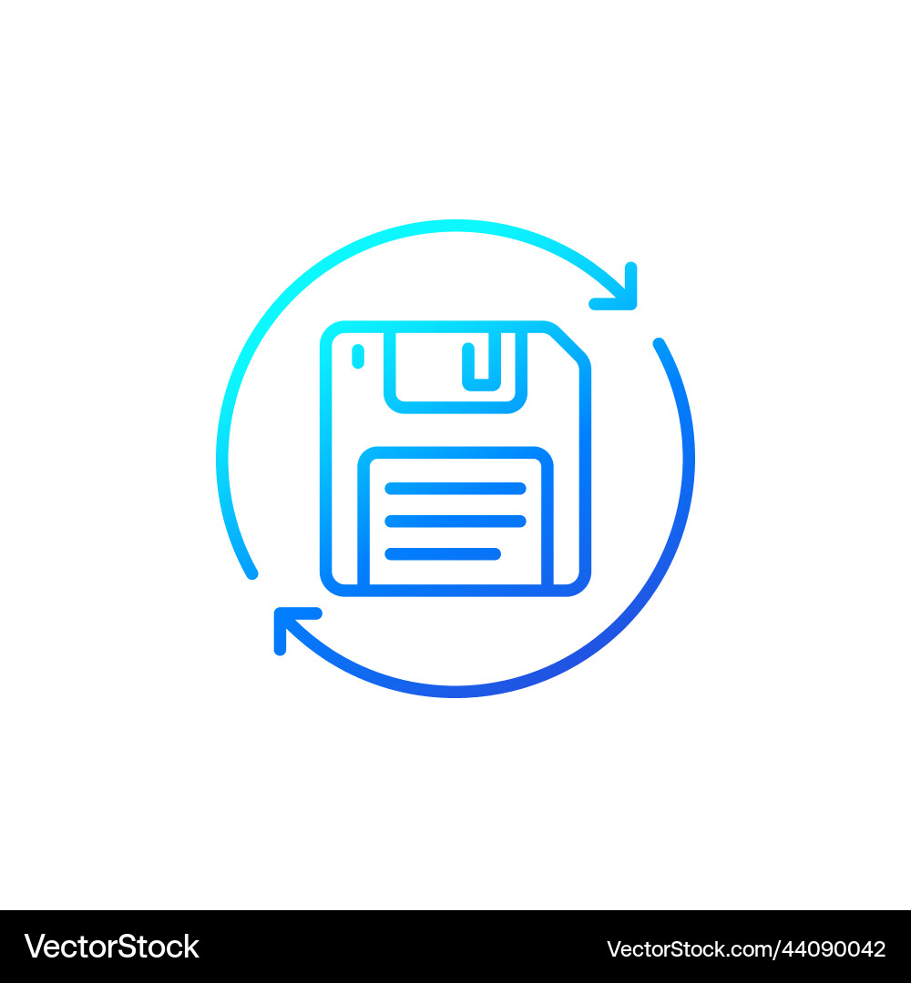 Backup floppy disk line icon vector image
