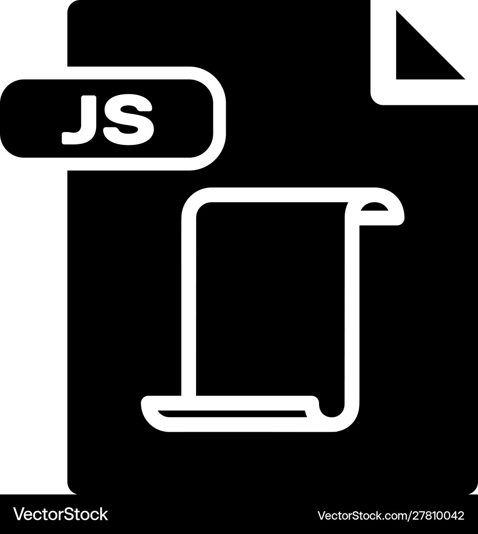 Black js file document download button icon Black js file document download button icon Vector Image