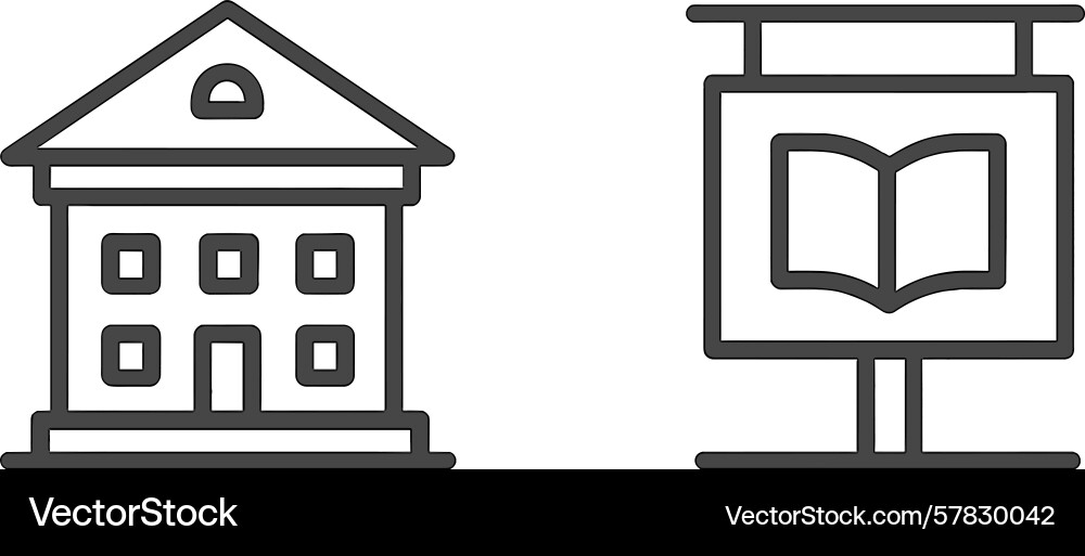 Building design with educational display Building design with educational display Vector Image