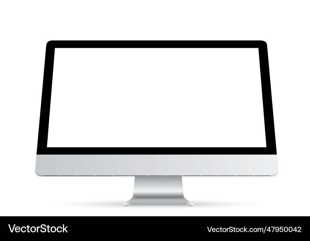 Computer display with blank white screen isolated vector image