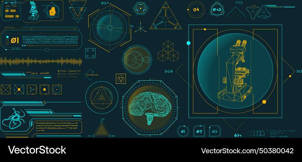 Data elements for sci-fi interface Data elements for sci-fi interface vector image