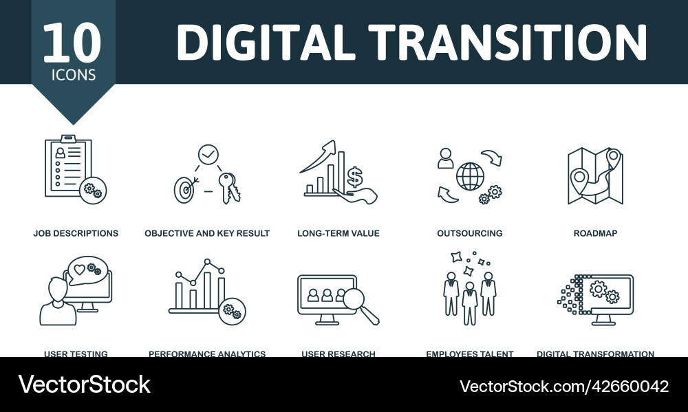 Digital transition set icon editable icons Vector Image