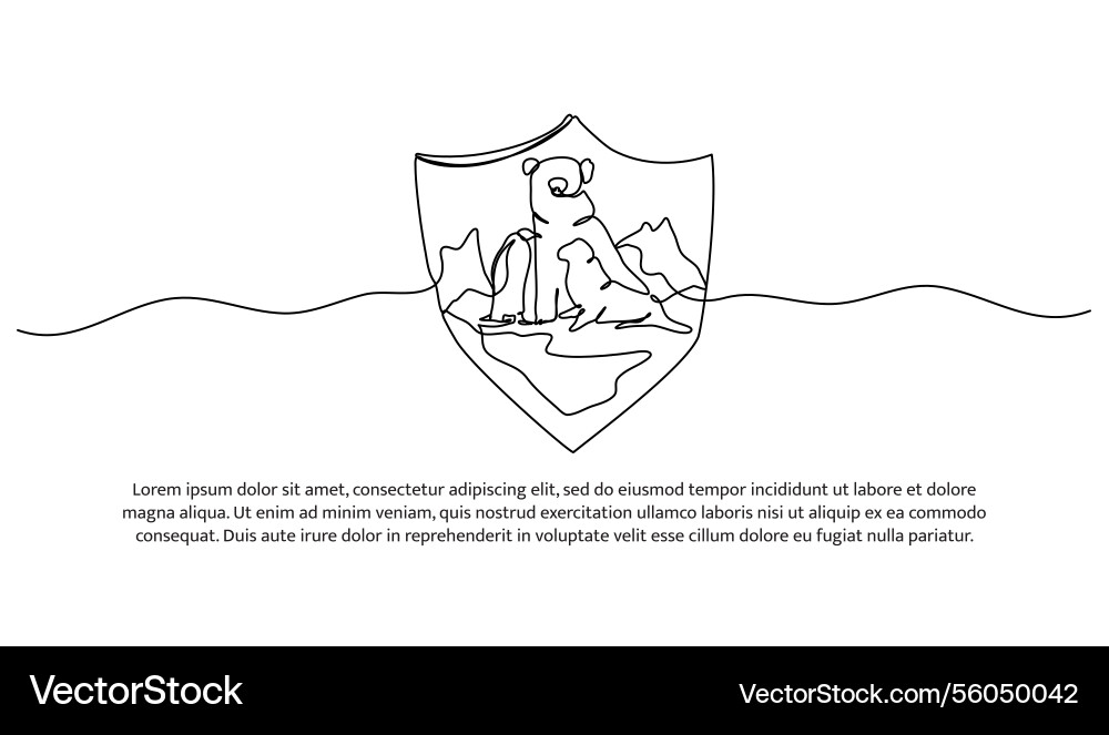 Kontinuierliche eine Linie Design von Polarbär und Meer Kontinuierliche eine Linie Design von Polarbär und Meer vektorbild