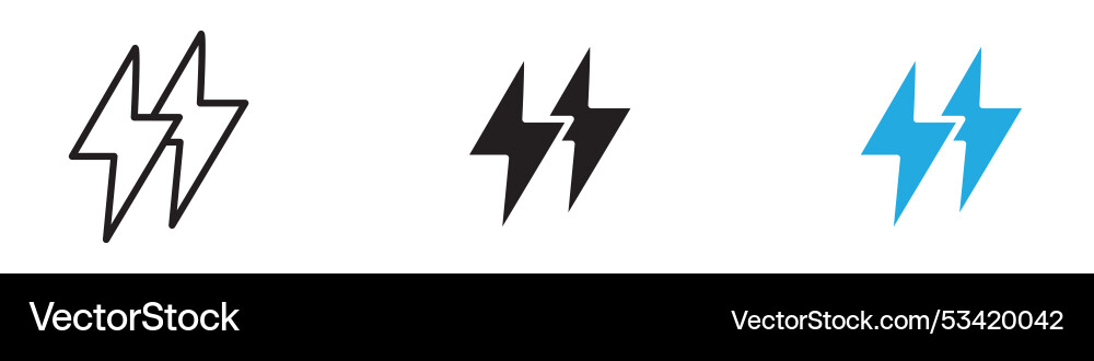 Lightning icon thin line vector image