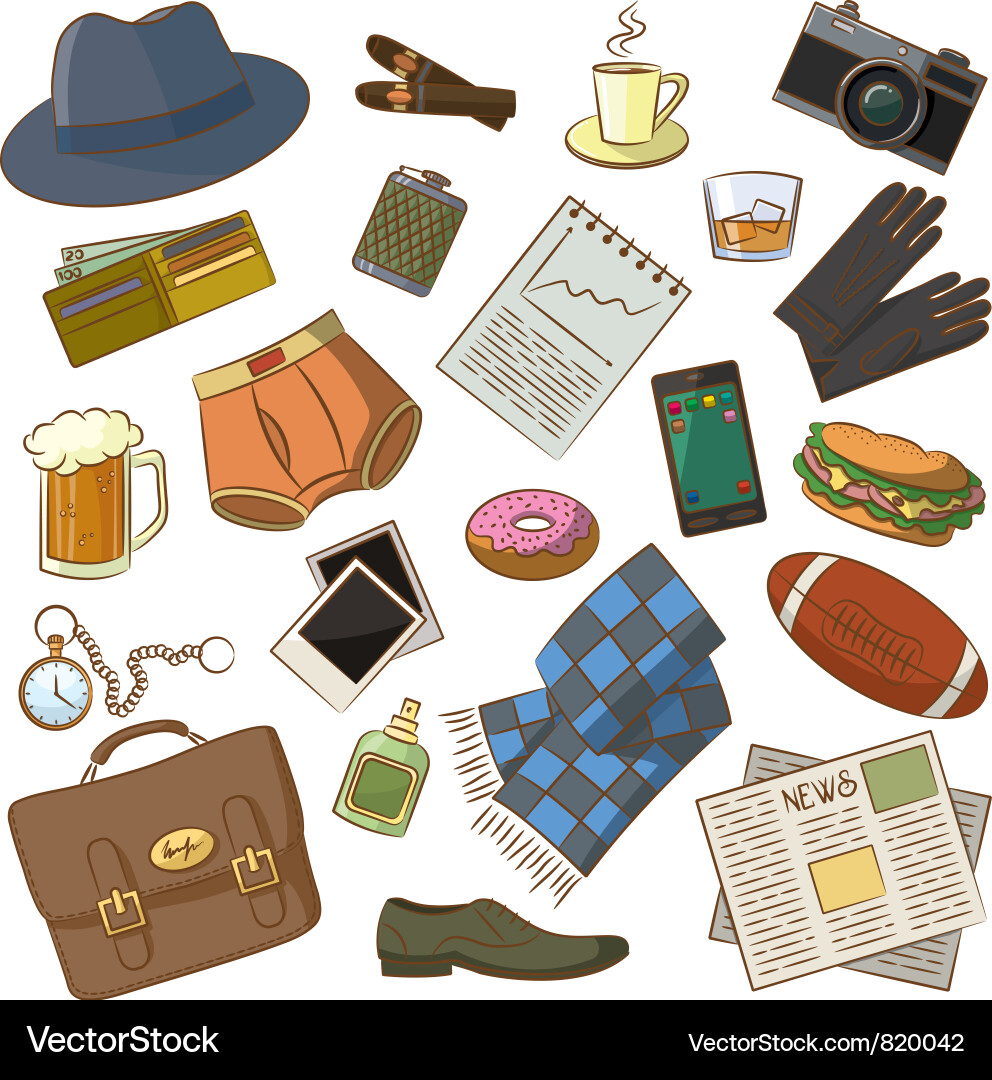 Male Doodle Collection Vektorbild