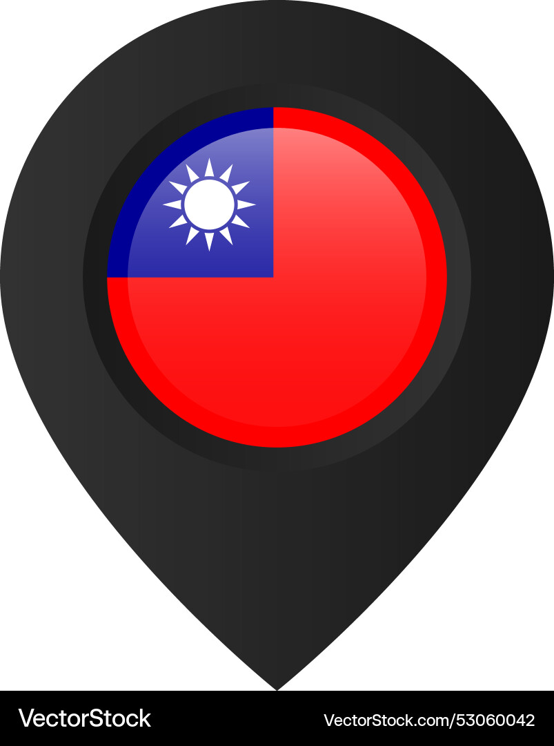 Map pointer with the flag of taiwan vector image