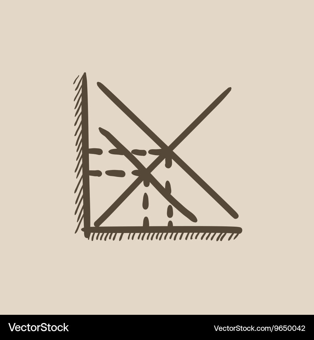 Mathematical graph sketch icon vector image