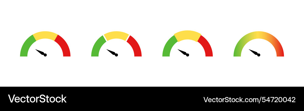 Rating level icon speedometer indicator progress vector image