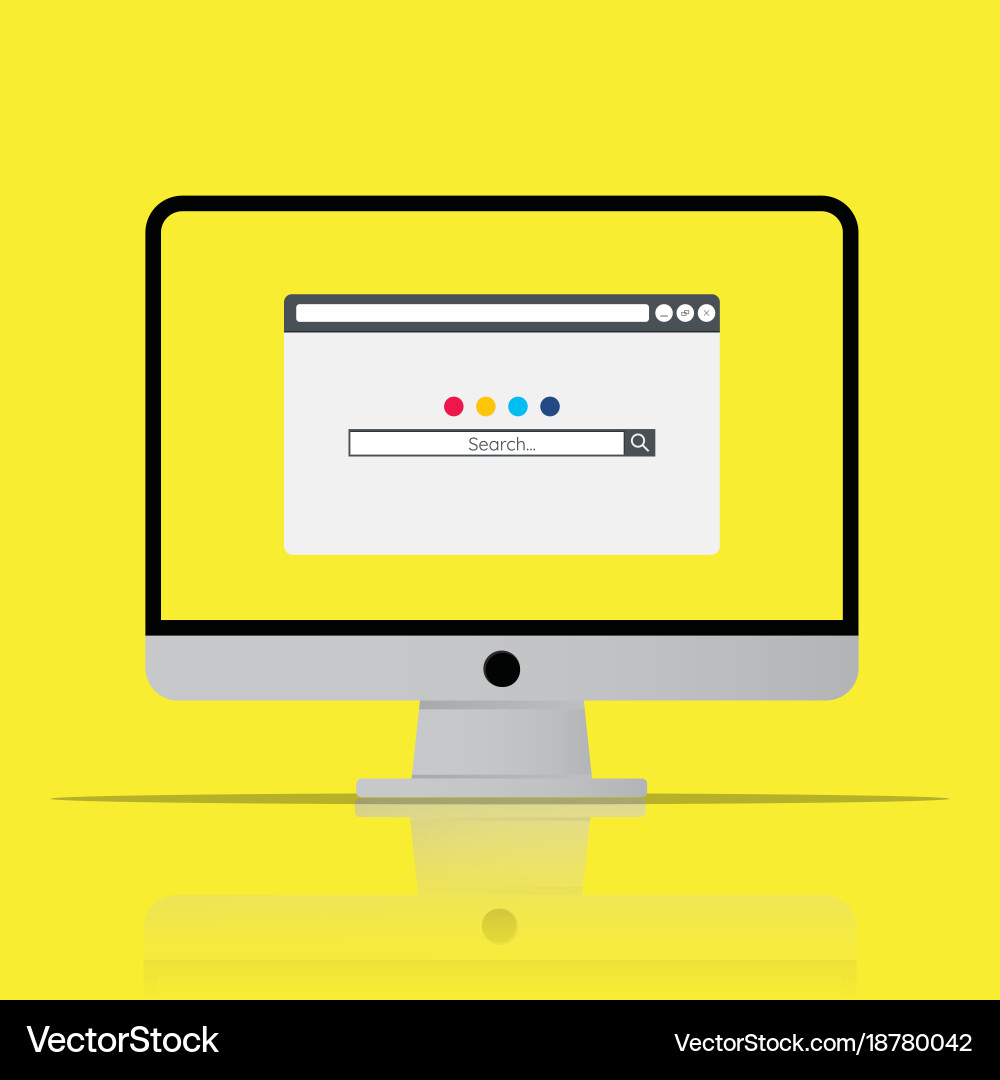 Search browser bar icon computer in flat style Vector Image
