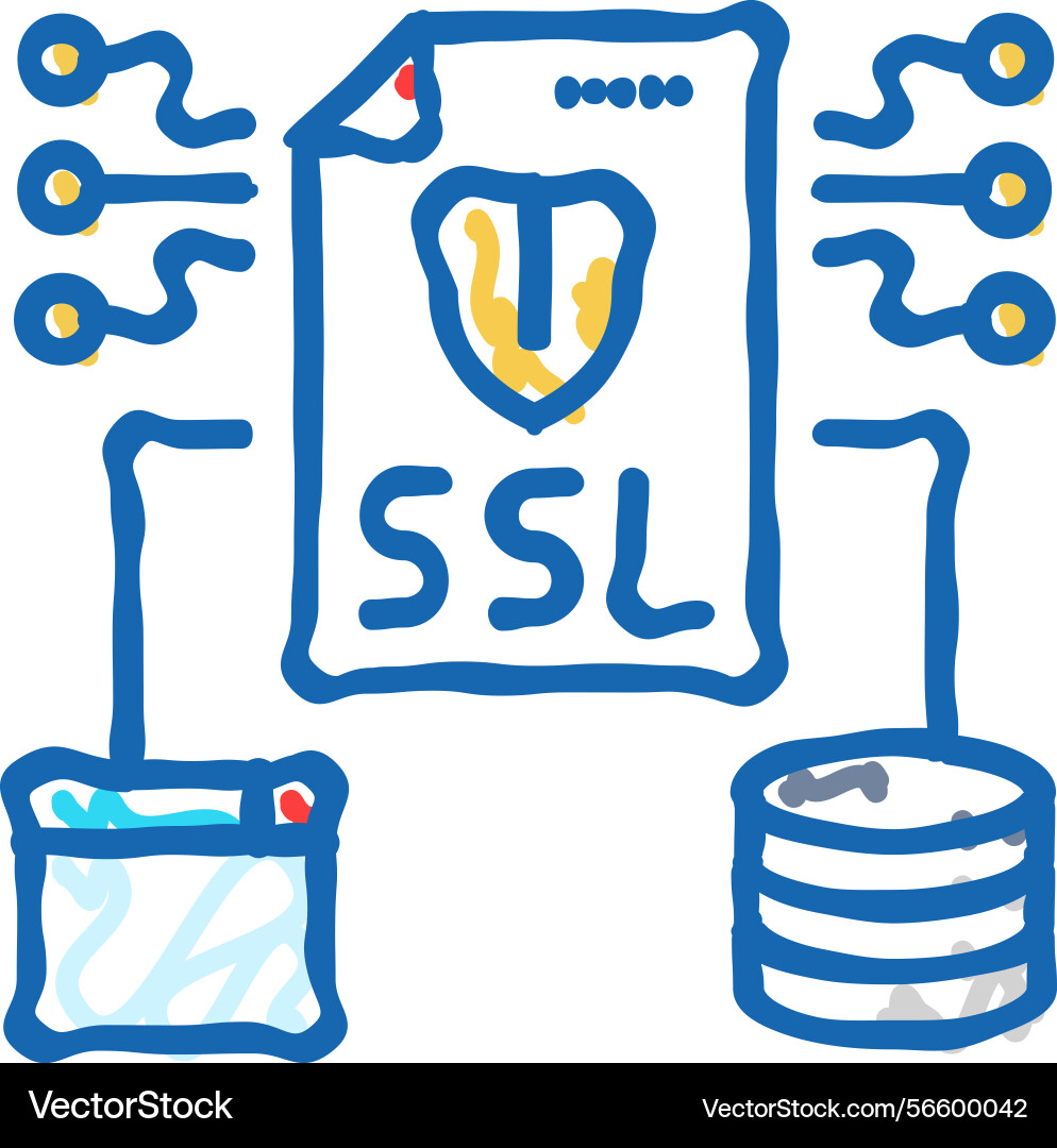 Ssl secure sockets layer seo icon doodle Ssl secure sockets layer seo icon doodle vector image