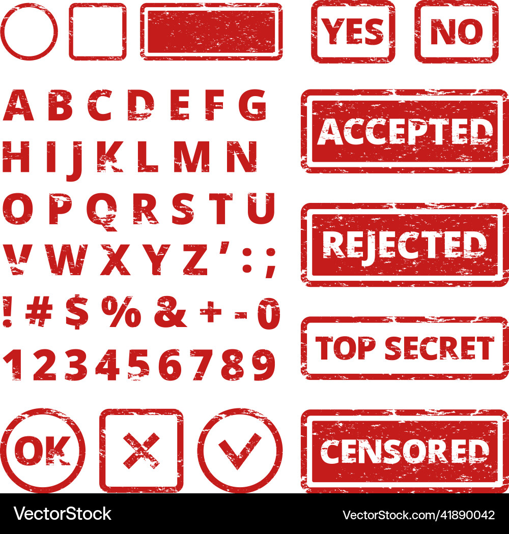 Stamp concepts grunge letters in frames rejected Stamp concepts grunge letters in frames rejected vector image