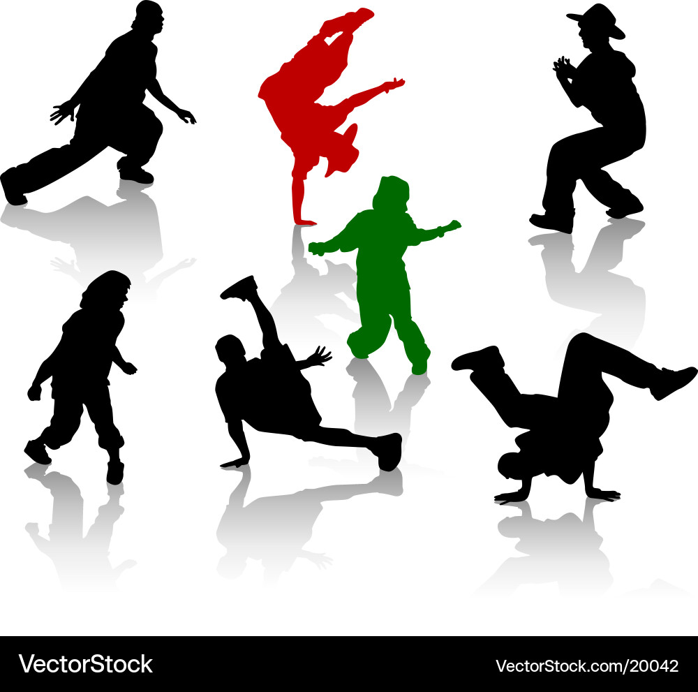 Street Dance Silhouettes vector image