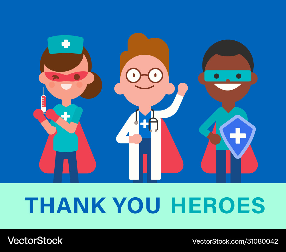 Superhero Healthcare Team vektorbild