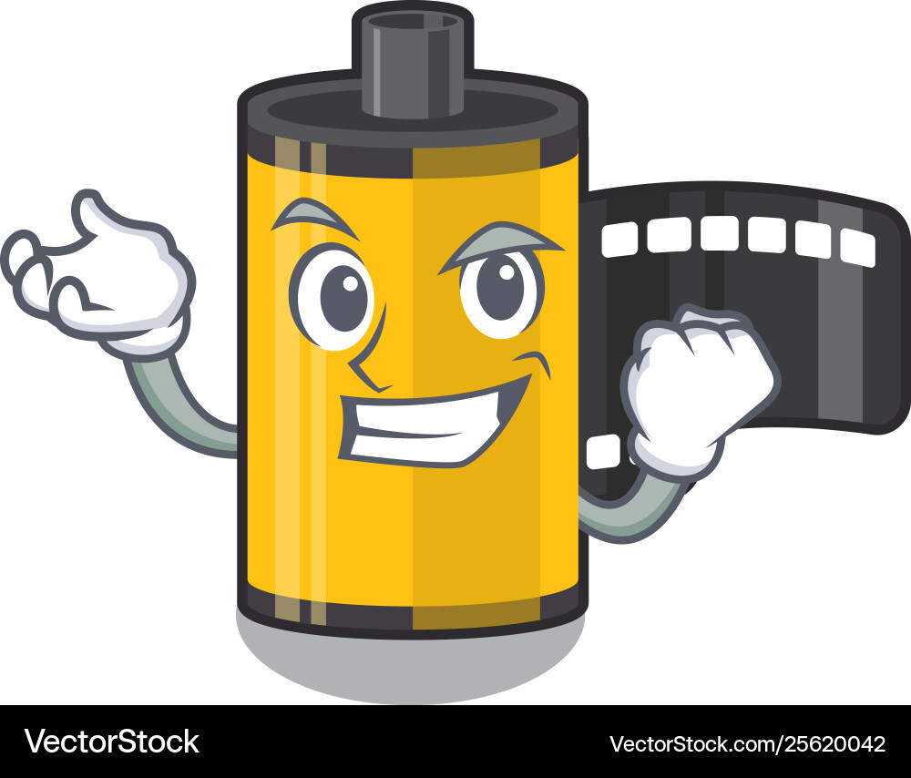 Waving camera roll isolated with character vector image