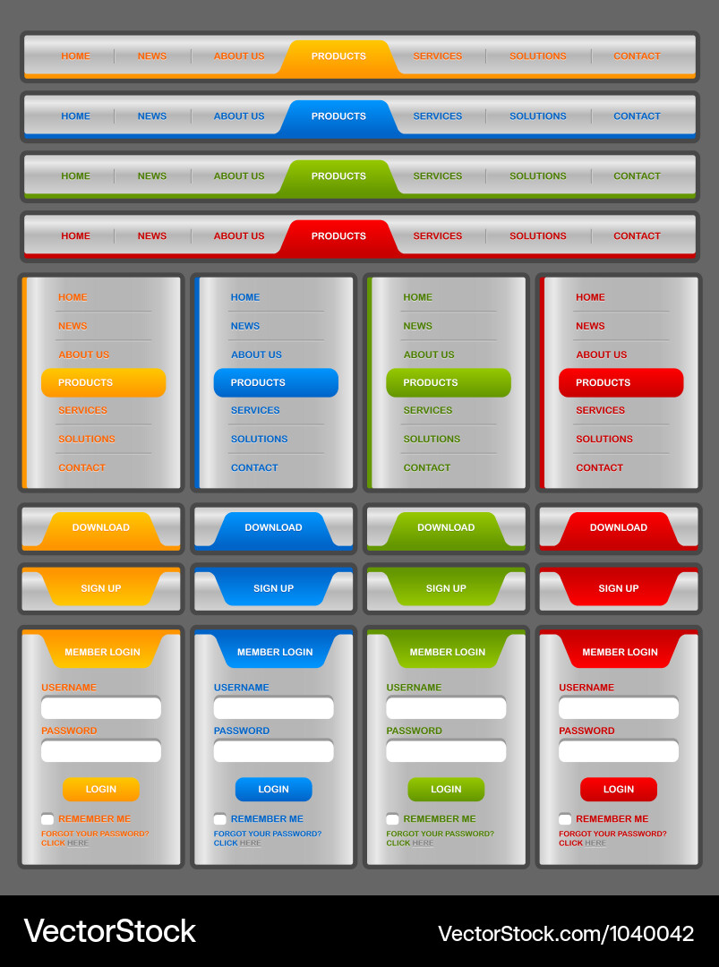 Website Navigation & UI Elements vector image