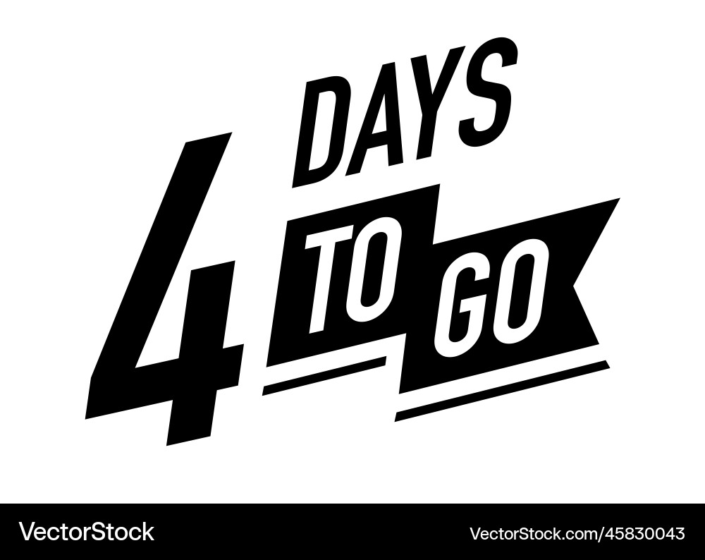 4 days to go timer symbol black color vector image