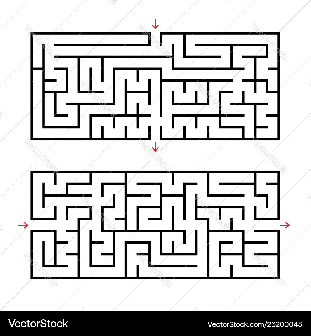 A set two rectangular labyrinths Vector Image