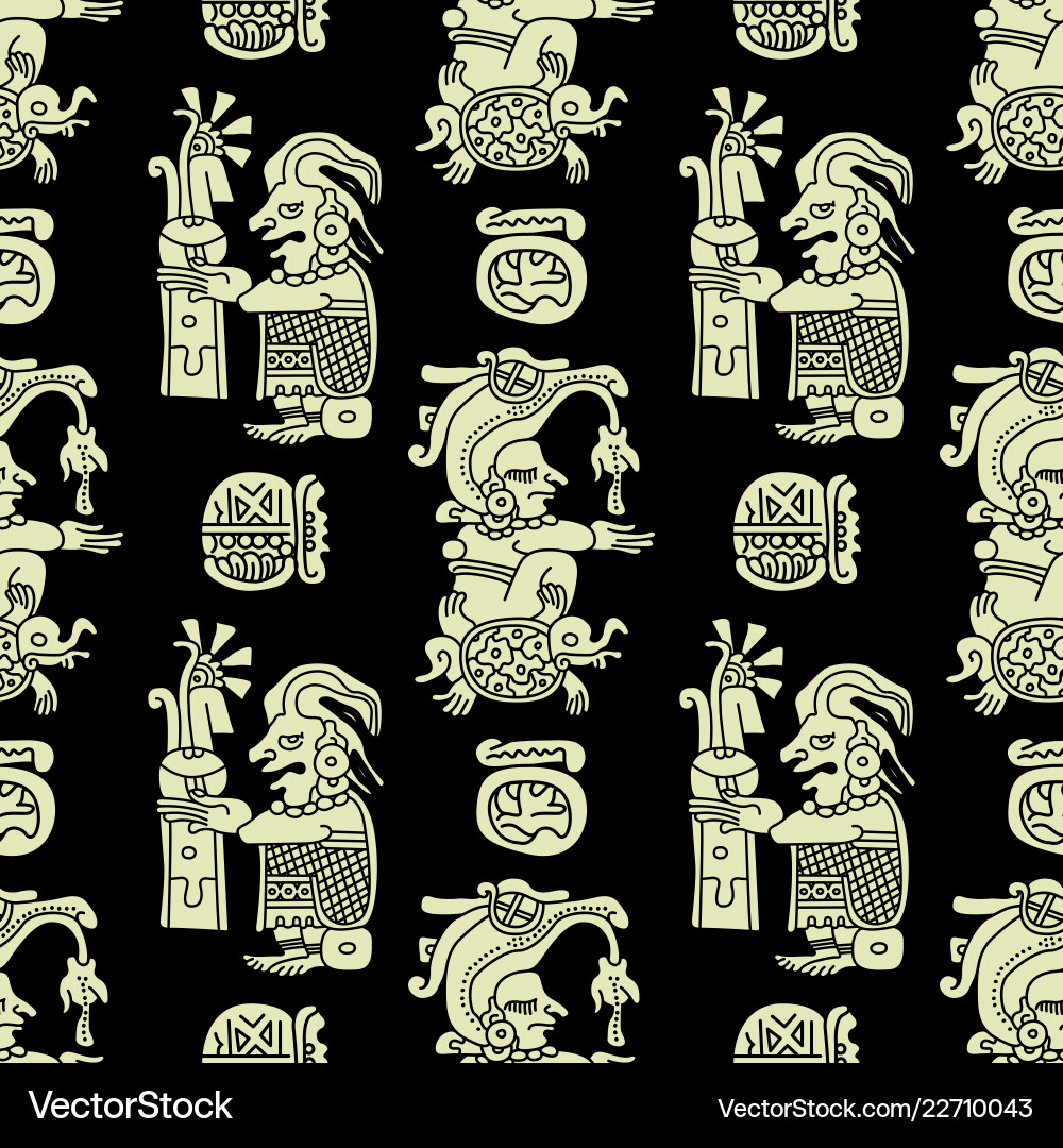 Background seamless pattern in maya style Vector Image