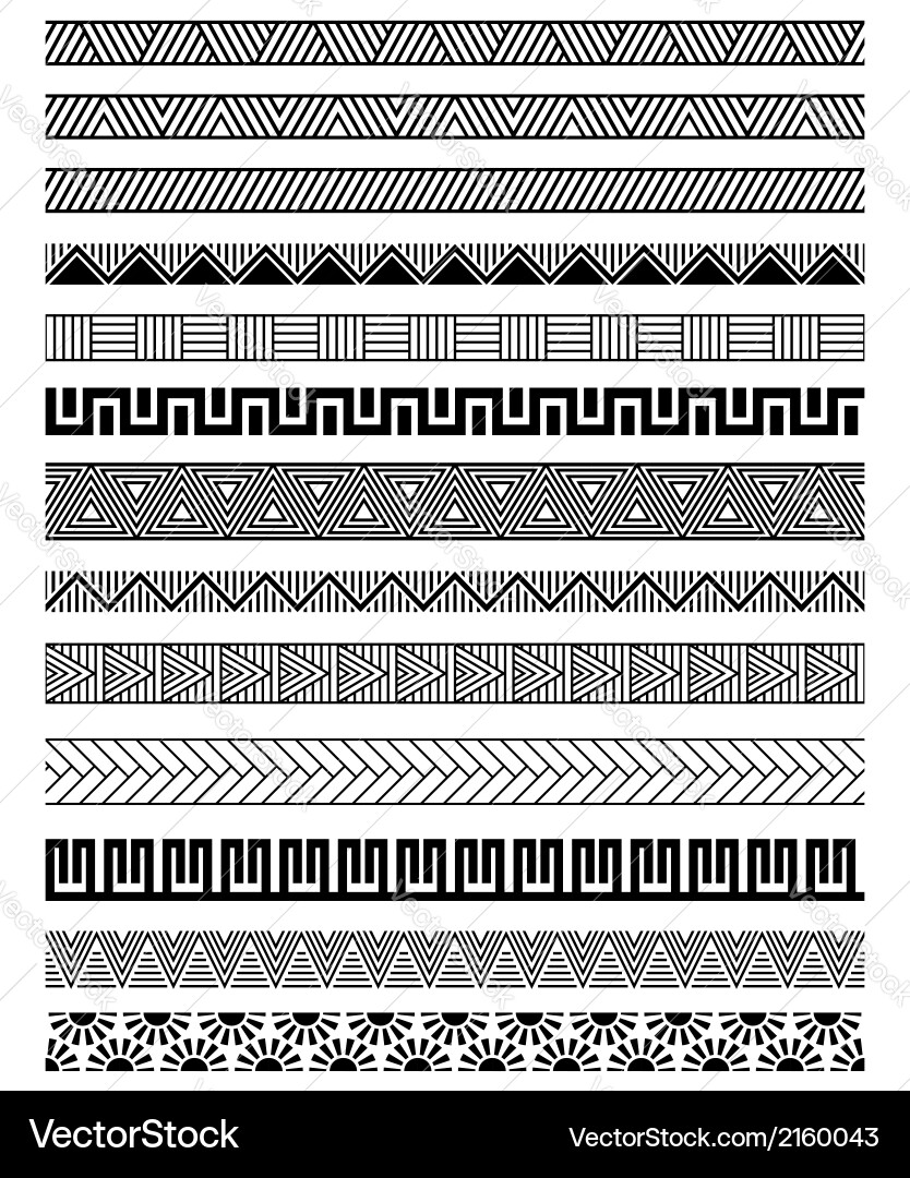 Border decoration elements set Royalty Free Vector Image