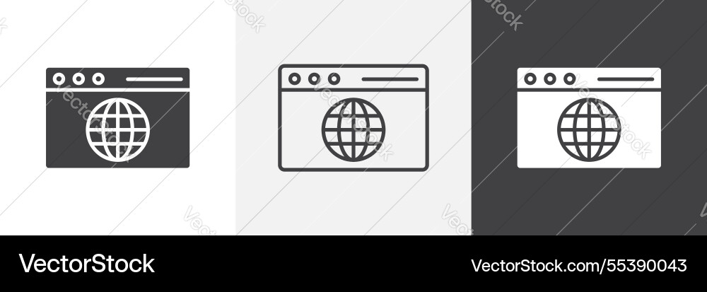 Browser icons graphics pack Browser icons graphics pack vector image