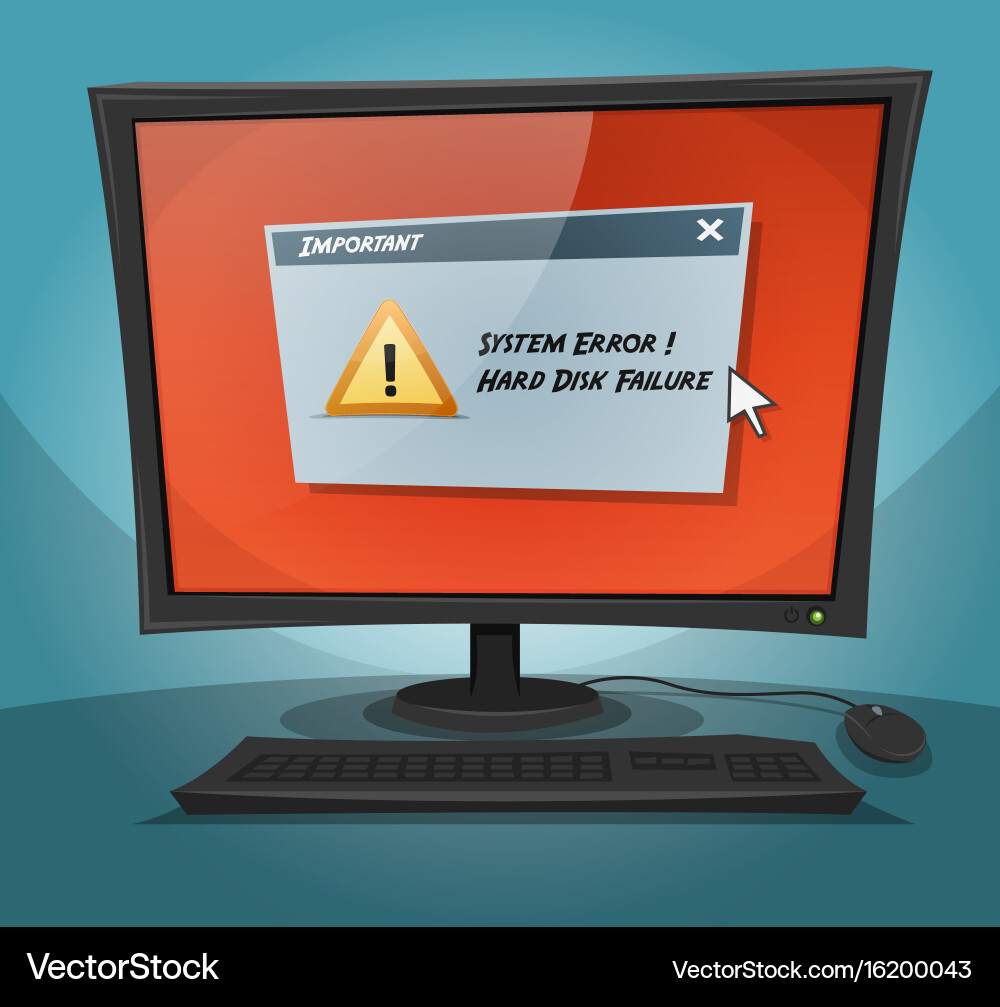 Cartoon Computer System Error vector image