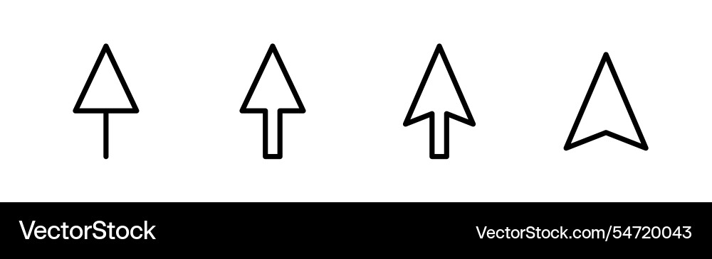 Cursor icon in line outline mouse pointer vector image