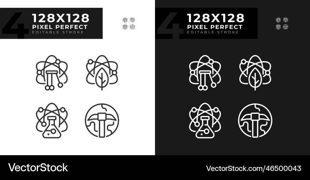 Data mining with stem pixel perfect linear icons Data mining with stem pixel perfect linear icons vector image