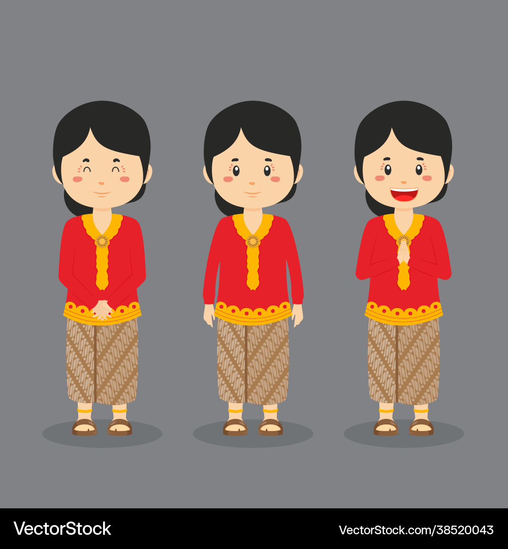 East java character with various expression vector image