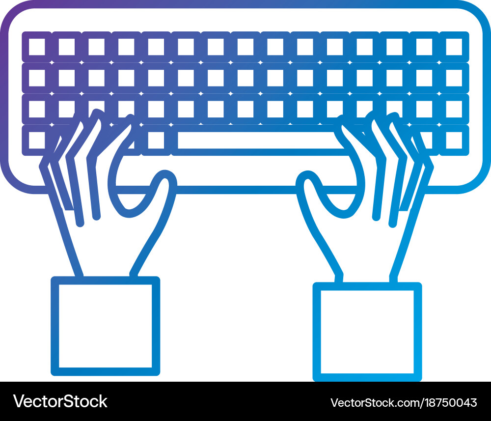 Hands user with keyboard vector image