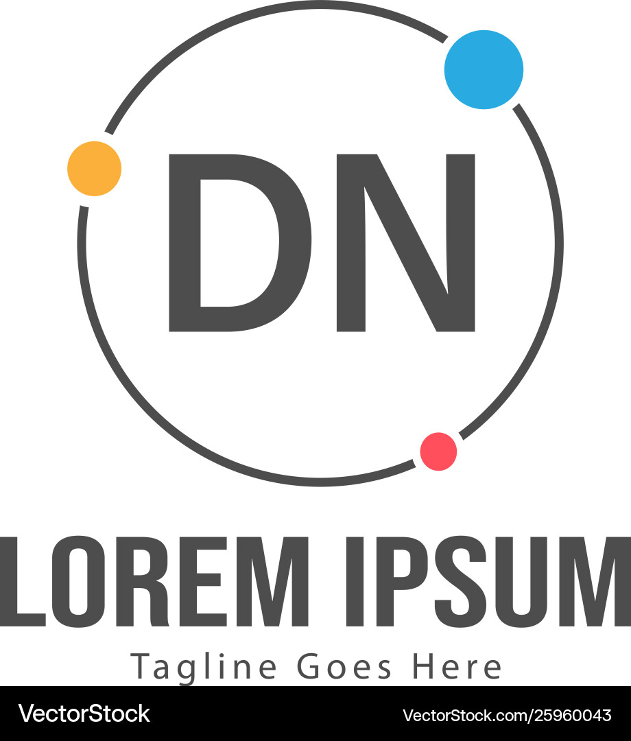 Initial dn logo template with modern frame Vector Image
