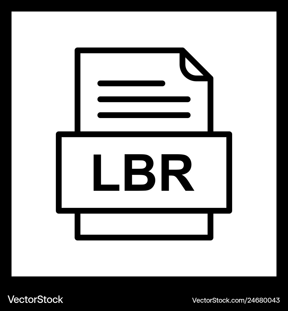 Lbr file document icon vector image