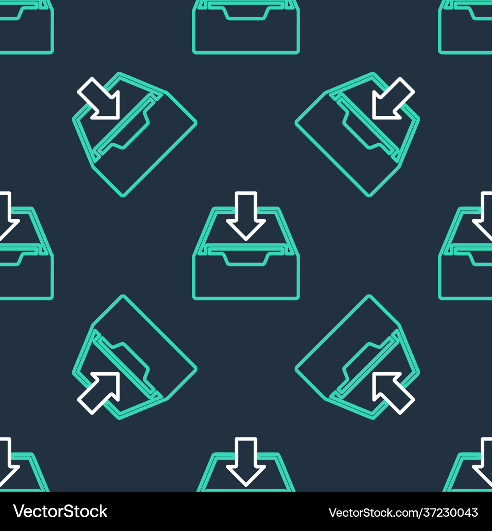 Line download inbox icon isolated seamless pattern vector image