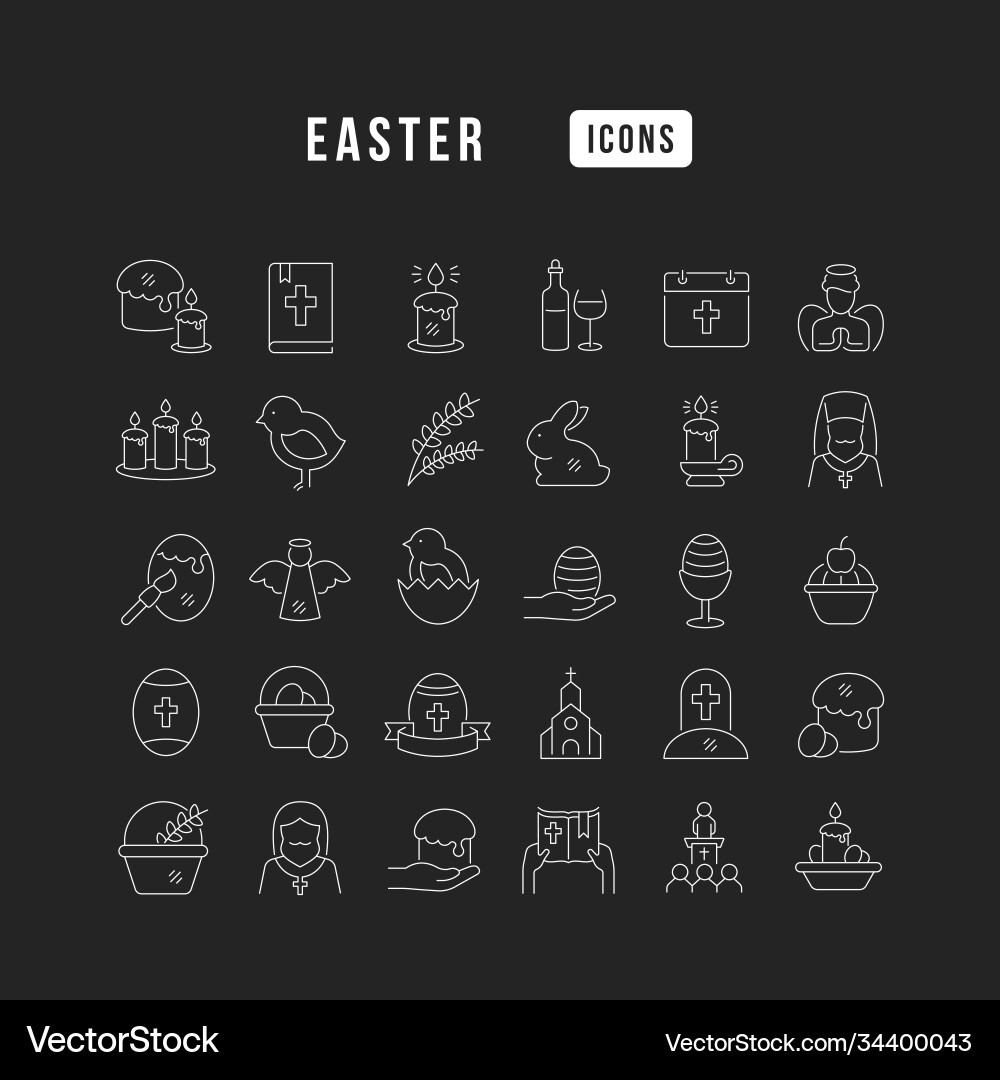 Line icons easter Royalty Free Vector Image - VectorStock