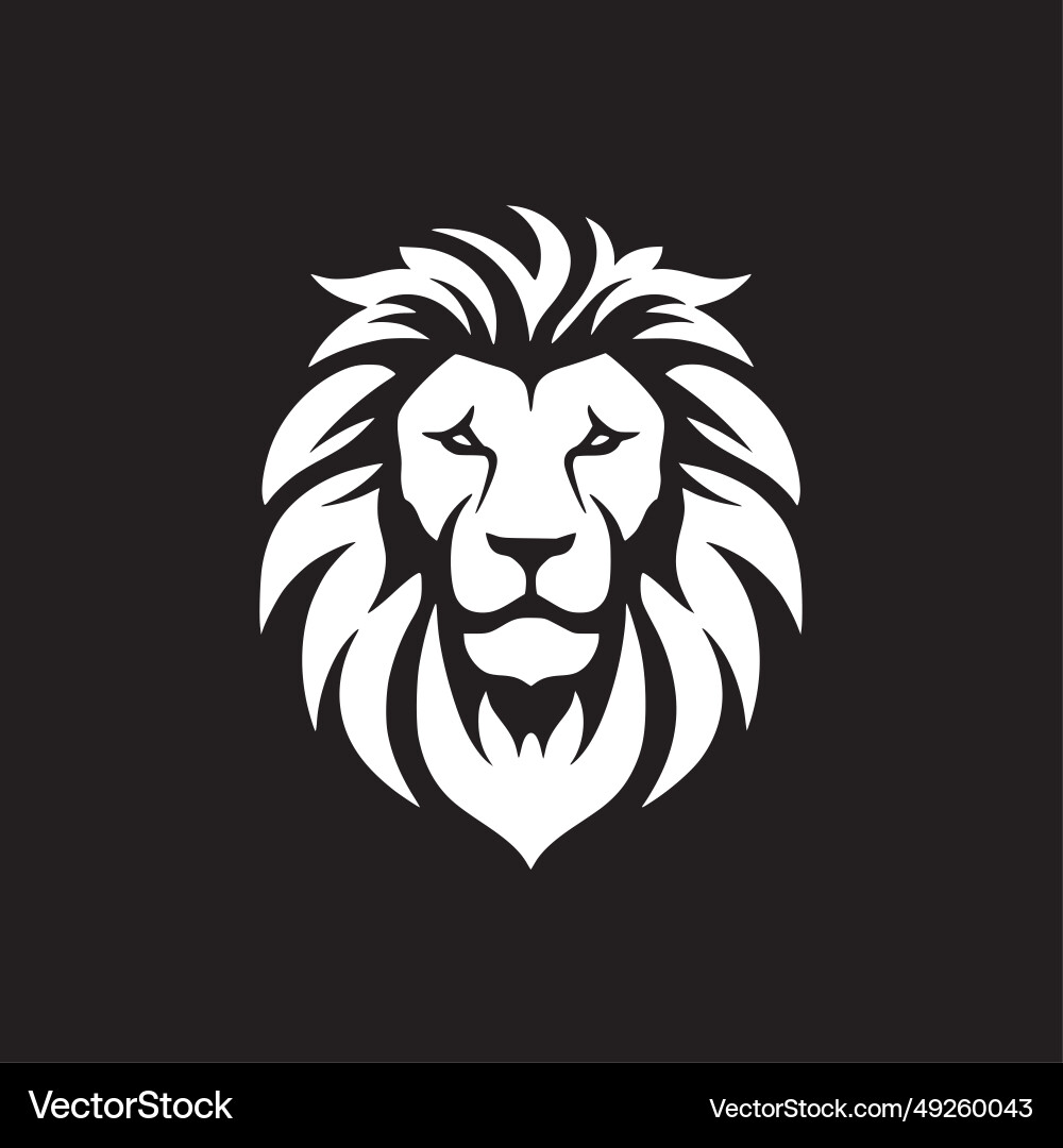 Lion - minimalist and flat logo Vector Image