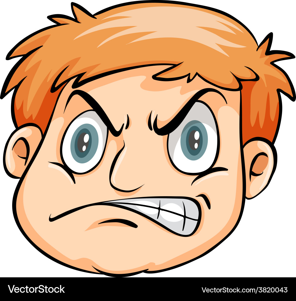 Man with Foam on Mouth - Idiomatic Expression Vector Image