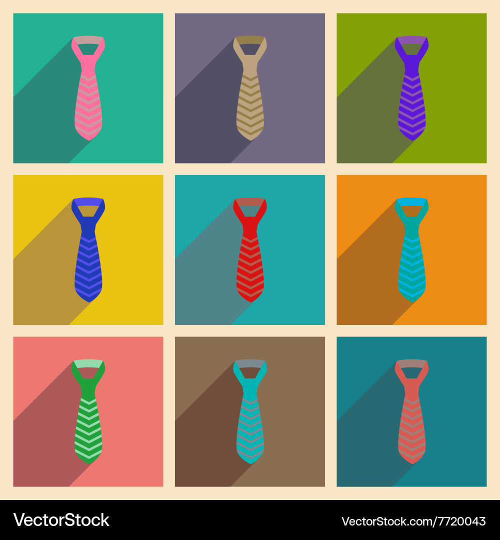 Modern flat icons collection with shadow Vector Image