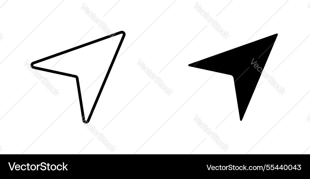 Navigation icons stroke line and black solid Vector Image