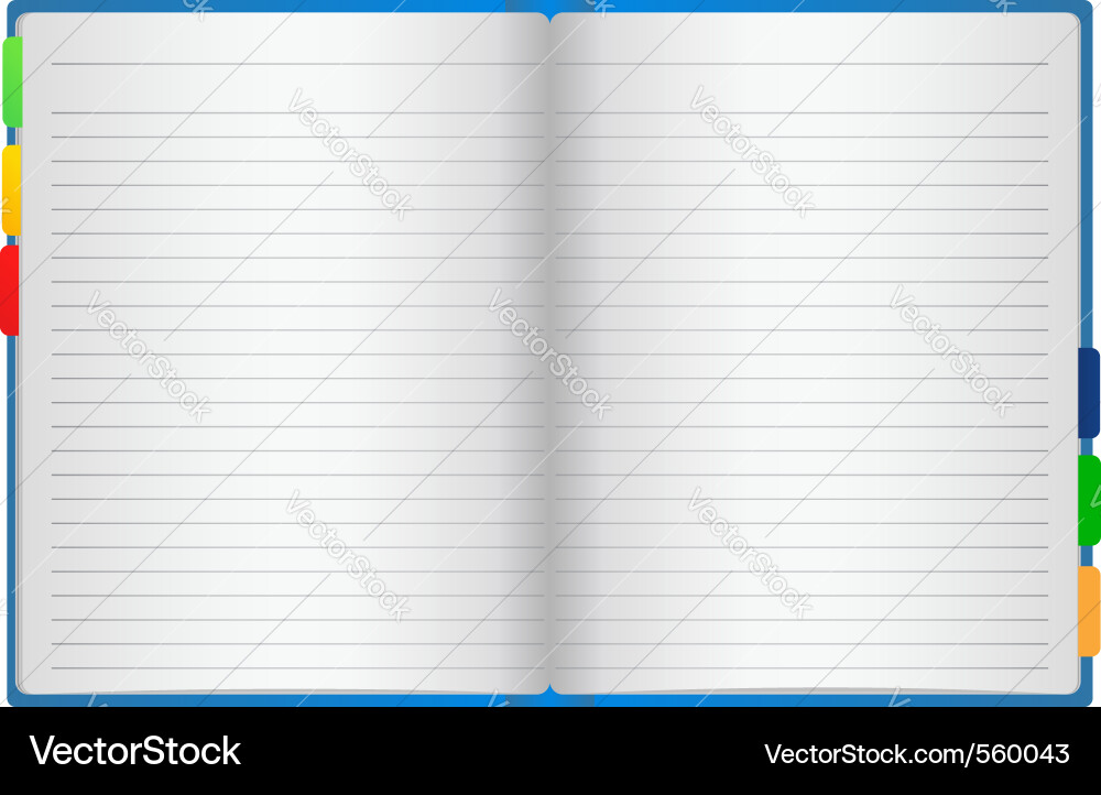 Open Paper Notebook Vector Image