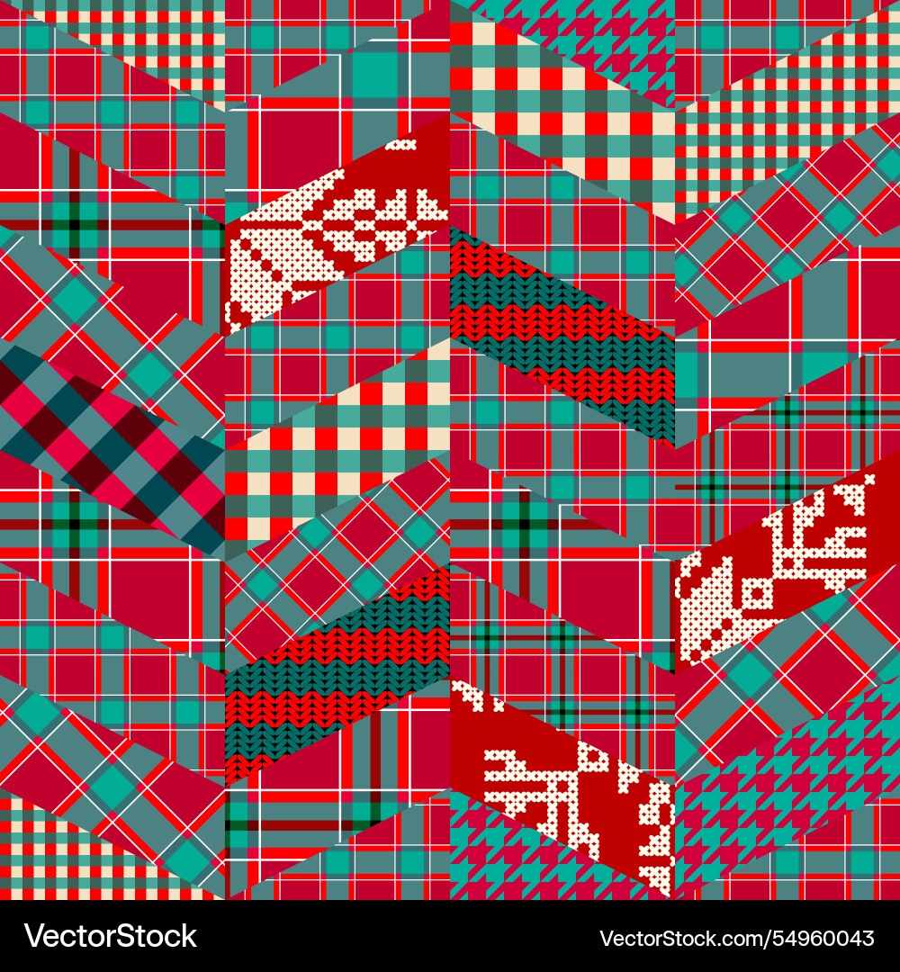 Patchwork textile pattern seamless quilting Patchwork textile pattern seamless quilting vector image