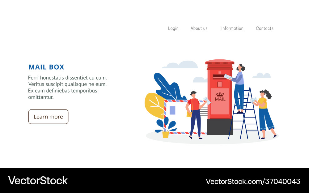 People send receive paper letters using mail box People send receive paper letters using mail box vector image