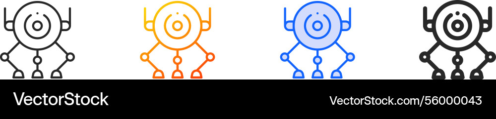 Robot iconthin linear gradient blue stroke Robot iconthin linear gradient blue stroke Vector Image