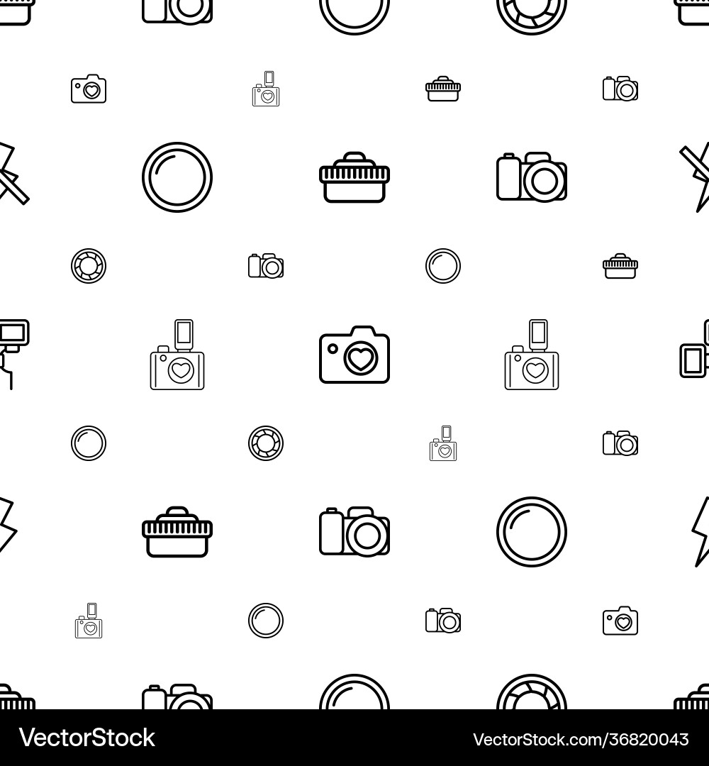 Shutter icons pattern seamless white background vector image