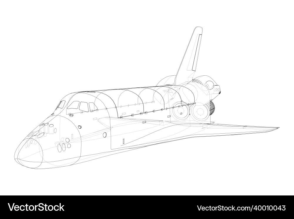 Space shuttle rendering of 3d vector image