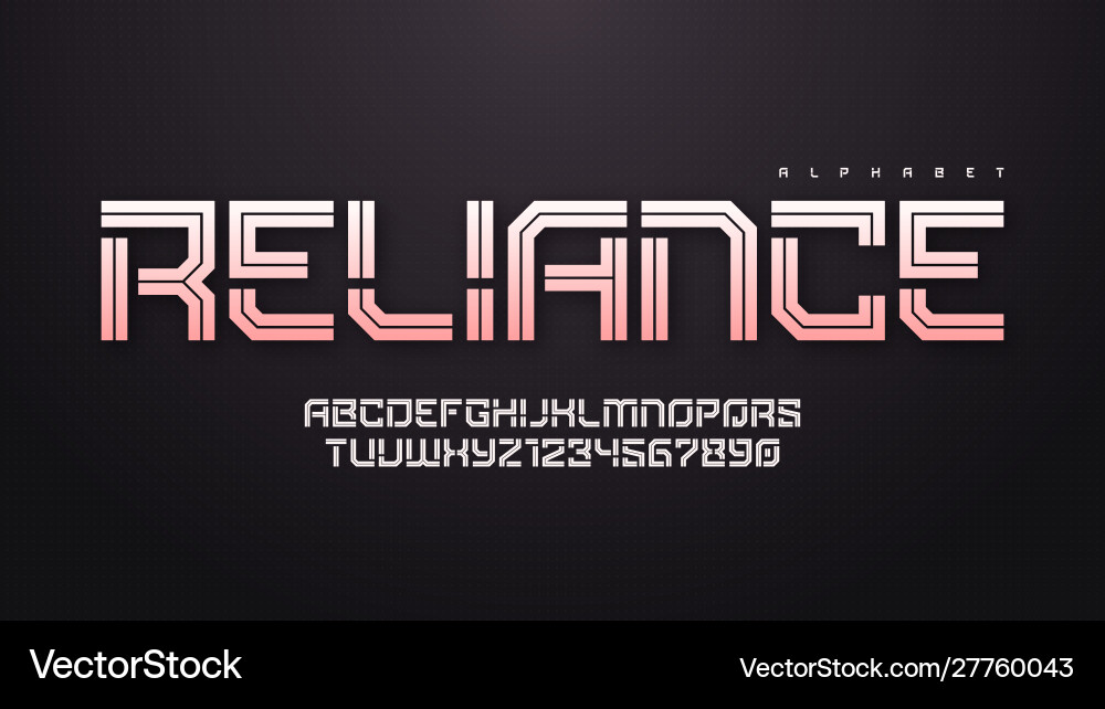 Tech Alphabet Set - Futuristic Style Vector Image