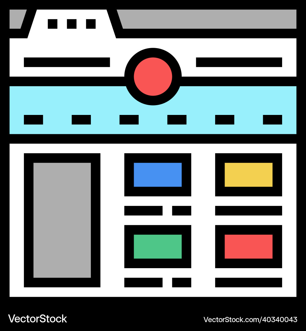 Website creation color icon Vector Image