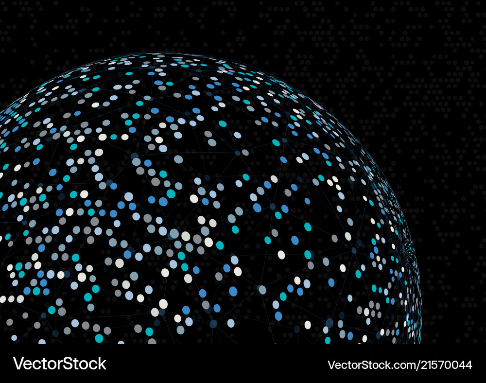 Abstract sphere background with connecting lines vector image