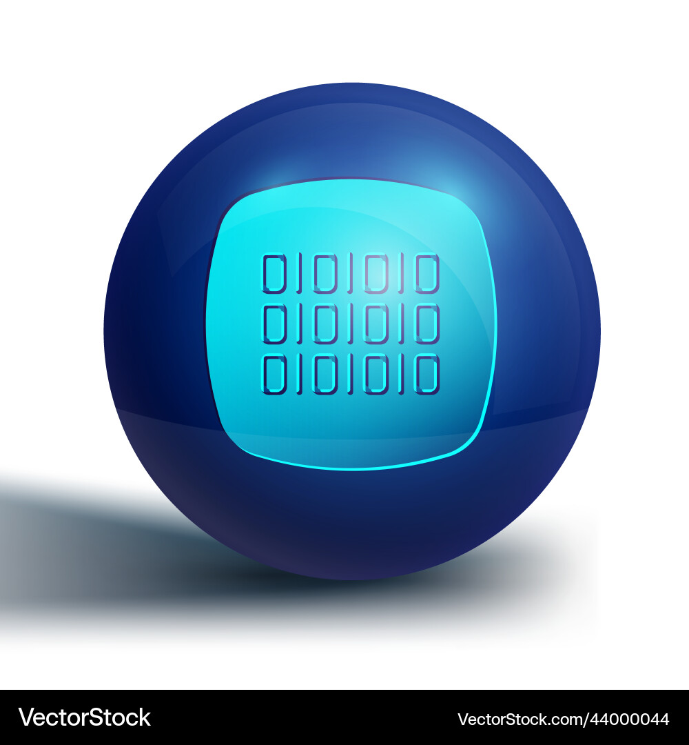 Blue binary code icon isolated on white Blue binary code icon isolated on white vector image