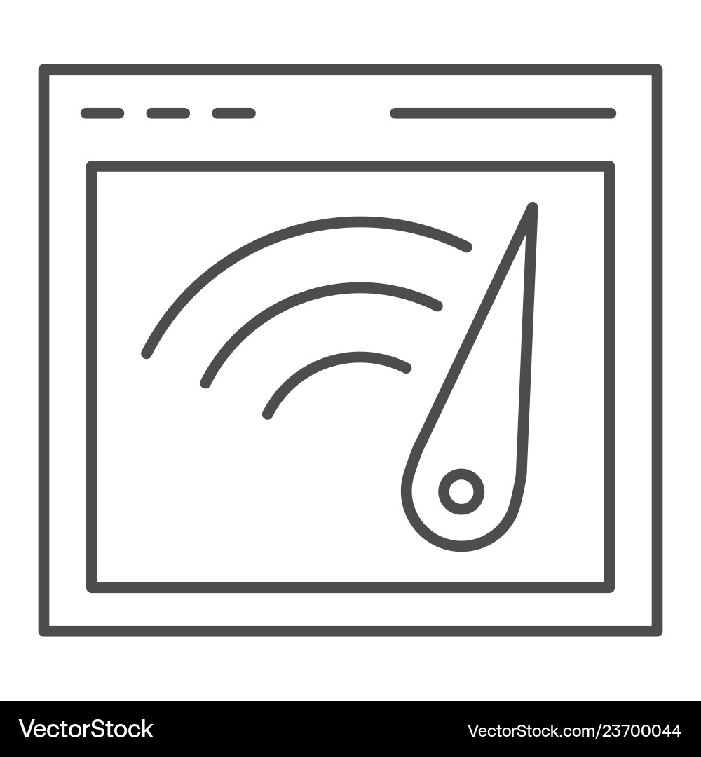 Browser-Geschwindigkeit dünne Zeile Symbol Computerfenster Browser-Geschwindigkeit dünne Zeile Symbol Computerfenster vektorbild