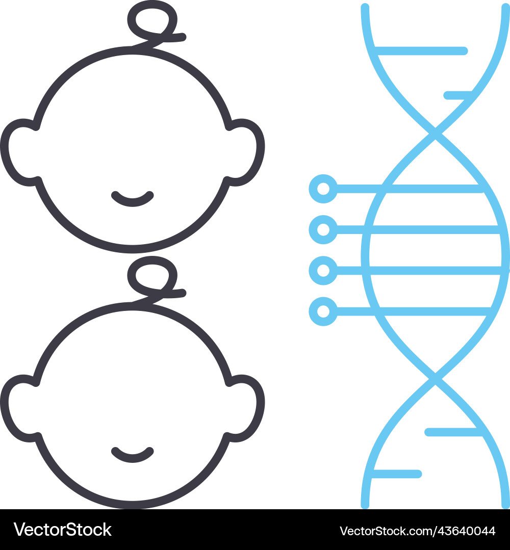 Cloning and testing line icon outline symbol Cloning and testing line icon outline symbol Vector Image